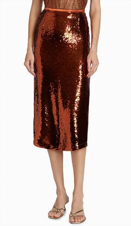 Marie Oliver Wray Sequin Skirt In Cinnamon