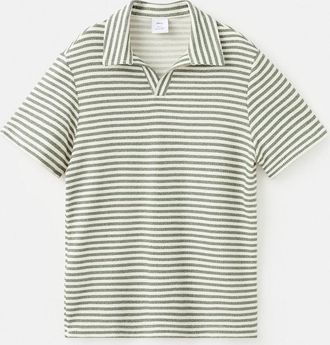 Mango Polo texture regular-fit righe verde bosco - Uomo - XXL - MANGO MAN