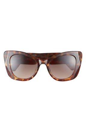 Kurt Geiger 52mm Gradient Cat Eye Sunglasses in Havana/brown Gradient at Nordstrom