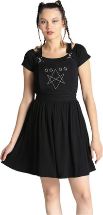 Hell Bunny Destroya Pinafore Dress Black