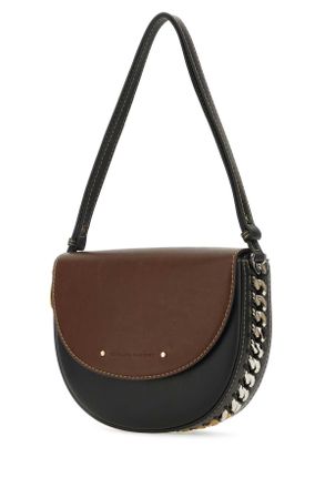 Stella McCartney Womens Two-Tone Alter Mat Medium Frayme Shoulder Bag Black-Havana Borse A Mano Black/havana