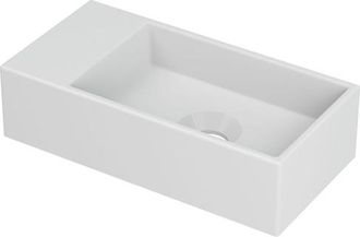 Bernacchini Versus Fontein - 36x18x9cm - wasbak rechts - 0 kraangaten - porselein wit mat