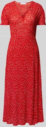 Mango Midikleid mit V-Ausschnitt Modell POMI in Rot, Größe M