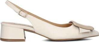 Notre-V Schoenen, Dames, Beige, 42 EU, Leer, Elegante witte slingbacks voor dames