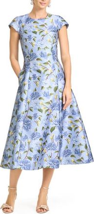Sachin & Babi Jackie Floral Cocktail Midi Dress in Twilight Peony at Nordstrom, Size 10