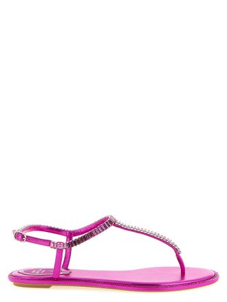 Rene Caovilla Fuchsia Viscose Flat Womens Sandals