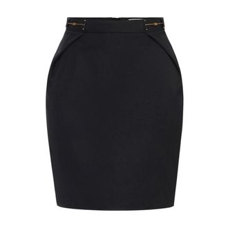 Elisabetta Franchi Minirok van gabardine met juweel-bitjes - Dames - Rokken - Zwart - Maat: L Gabardine