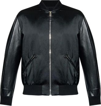 Givenchy Zwarte Mix Materiaal Jas - Heren - Bomber jackets - Zwart - L - Jassen