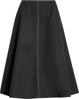 Marni Contrast Stitch Cotton A-Line Skirt in 00N99 Black at Nordstrom, Size 38