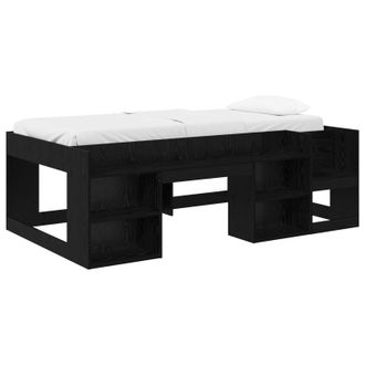 vidaXL Struttura Per Letto Per Bambini Con Ripostiglio Rovere Nero Vidaxl