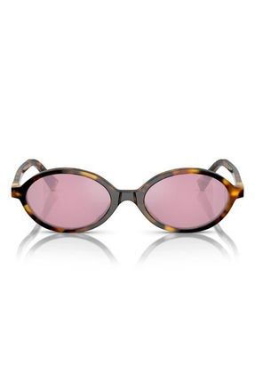 Miu Miu 50mm Oval Sunglasses in Honey Havana Pink at Nordstrom