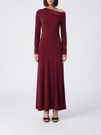 Alberta Ferretti Abito midi slim fit asimmetrico in viscosa con spacco