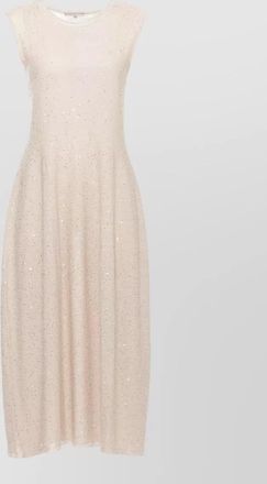 Antonelli sequined sleeveless knee-length knitted dress