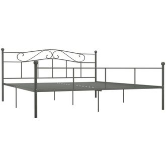 vidaXL 284535 Bed Frame without Mattress Grey Metal 180x200 cm Super King vidaXL