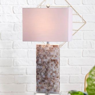 Jonathan Y Designs Cannon 29 Seashell and Crystal LED Table Lamp