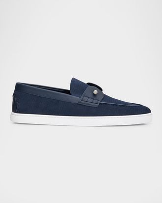 Christian Louboutin Men & apos;s Chambeliboat Yacht Leather Boat Shoes