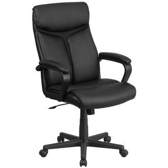 Flash Furniture High Back Black Executive Swivel Office Chair with Slight Mesh Accent and Arms