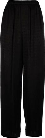 Balenciaga Wide Trousers, female, Black, Size: S Monogram Wide Leg Trousers
