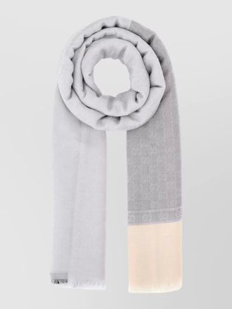 Gucci cashmere blend scarf embroidered two tone