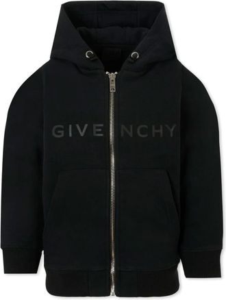Givenchy Kids Sweatshirts, male, Black, 10 Y, Black Hooded Sweatshirt with Logo Print