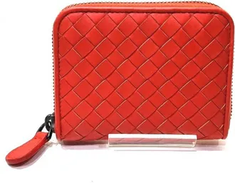Bottega Veneta Red Color Leather Coin Purse/Coin Case (Pre-Owned)