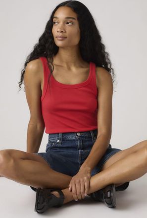 Levi's Canotta Essential a coste - Donna - XS - Rosso / Urban Red