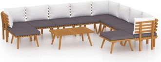 vidaXL Muebles De Jard&iacute;n 11 Piezas Con Cojines Madera Maciza De Acacia Vidaxl