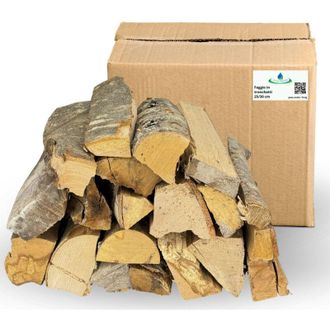 Acquaverde Legna da ardere di Faggio in Tronchetti da 25 cm, Secca e pronta alluso per Riscaldamento, Stufe, Caminetti e Barbecue (6 Cartone, 90 kg)