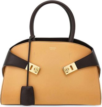 Ferragamo small Hug tote bag - women - Calf Leather/Lamb Skin/Calf Leather - One Size - Neutrals