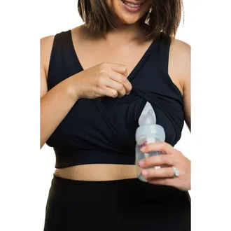 Love and Fit Everyday Luxe Maternity/Nursing Pumping Wireless Bra in Black at Nordstrom, Size X-Large