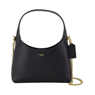 Coach Shoulder Bags, female, Black, ONE SIZE, Black Leather Shoulder Bag with Chain