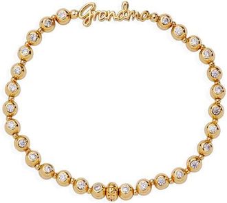 Alex and Ani Grandma Elongated Crystal Stretch Bracelet in Gold at Nordstrom