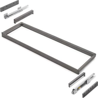 Emuca Emuca Bastidor Con Gu&iacute;as De Cierre Suave Y Extracci&oacute;n Total Para Accesorios De Armario Quartz, 1062-1088mm, Aluminio Y Pl&aacute;stico