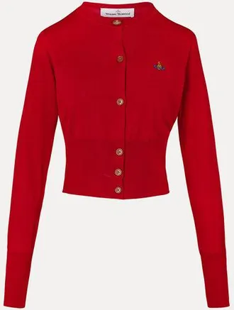 Vivienne Westwood Bea Cropped Cardigan Merino Wool / Silk Red XS Women