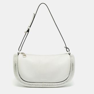 J.W.Anderson J. w.anderson Bumper-15 Crystal Studded White Leather Shoulder Bag