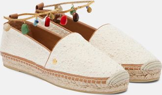 Stella McCartney Gaia embellished canvas espadrilles