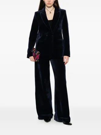 Forte_Forte Velvet Wide-Leg Trousers - Navy
