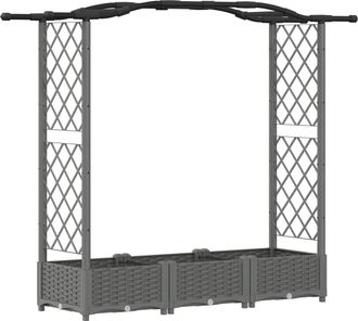 vidaXL Cama Elevada Con Trellis Y Techo Gris Claro 169 X 40 X 123 Cm Vidaxl