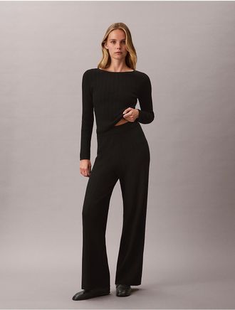 Calvin Klein Womens Tech Knit Stitch Pants - Black - XL