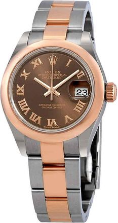 Rolex Datejust Chocolate Dial Automatic Ladies 18K Everose Gold Oyster Watch 279161CHRO