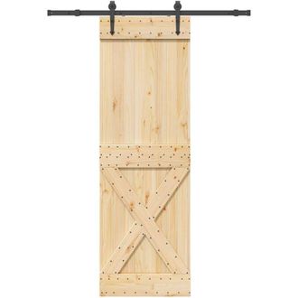 vidaXL Vidaxl - Puerta Corredera Con Herrajes Madera Maciza De Pino 70x210 Cm