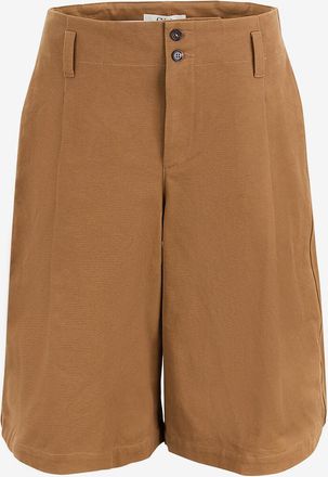 Chloé Bundfalten-Bermudashorts aus Baumwollcanvas mit hohem Bund