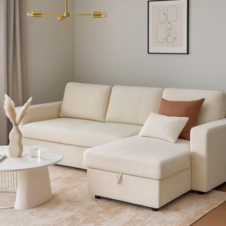 Aspire Home Accents Nexis Corner Sofa Bed with Storage, Chaise on the Right in Charcoal | Size: 3 Seater