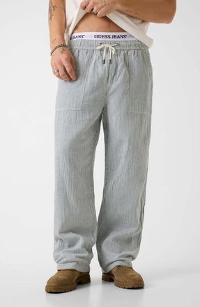 Guess Stripe Drawstring Pants in Sugar Paper And White Stripe at Nordstrom, Size Xx-Large