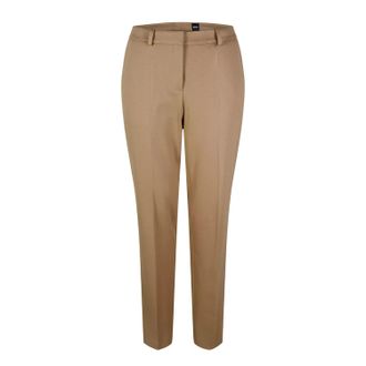 HUGO BOSS Effen rechte broek voor dames (Medium Beige)
