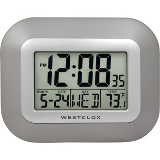 Westclox Digital LCD Wall Clock in Silver at Nordstrom Rack