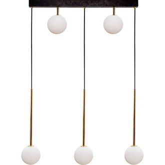 Netlighting Ali Long Short Bar Pendant Ceiling Light Black Gold x G9