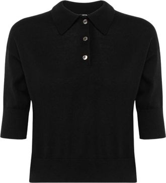 Alpha Studio Geknipte polo met halve mouwen - Dames - Polos - Zwart - L - Tops