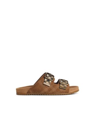 Burberry Pantofola Burberry in camoscio marrone