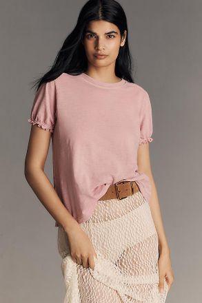 Pilcro The Bennie Puff-Sleeve Crew-Neck Tee by Pilcro